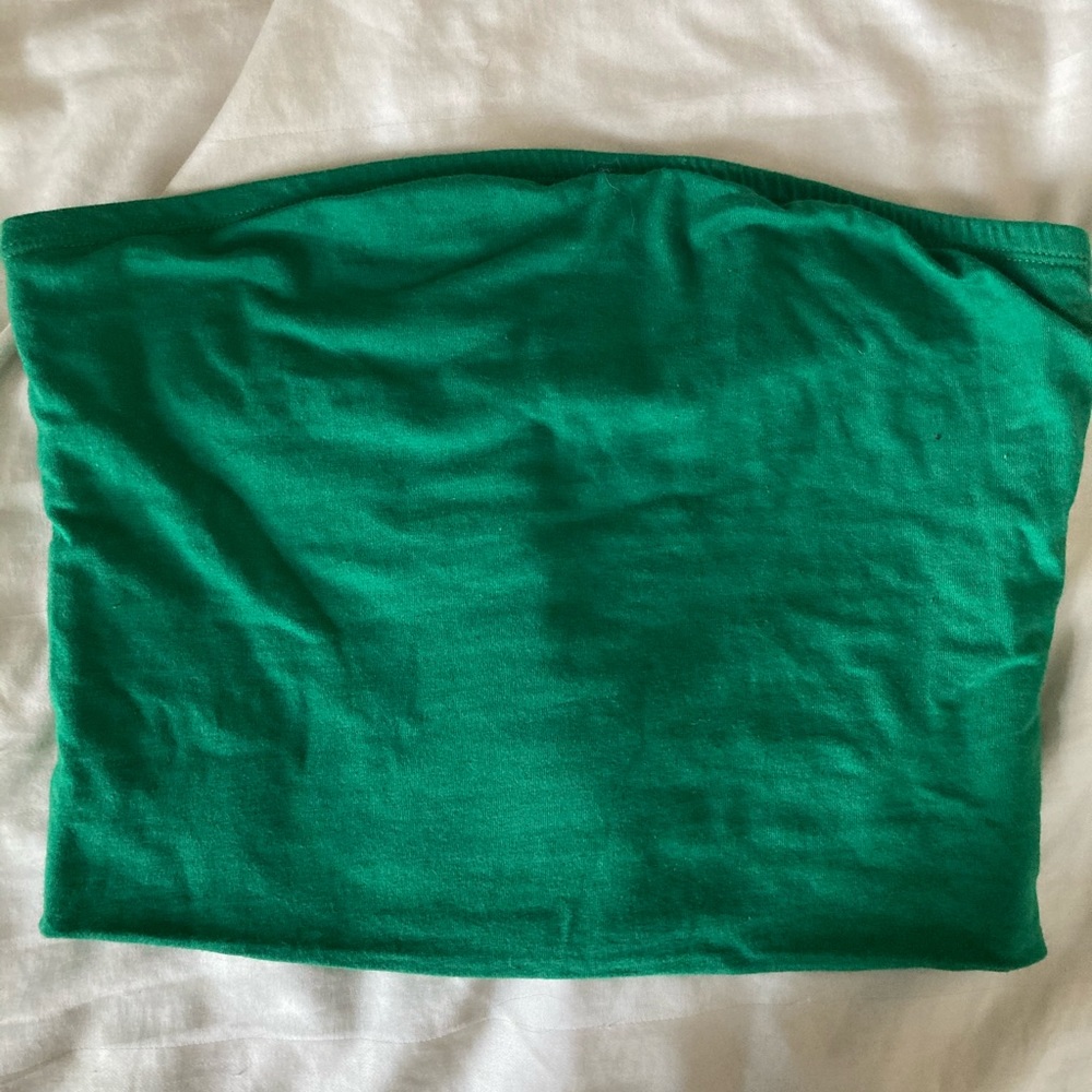 Green Crop Tube Top Medium